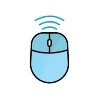 computer mouse icon illustration with signal. Icon related to smart device. lineal color icon style. Simple design editable vector