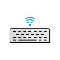 Keyboard icon illustration with signal. Icon related to smart device. lineal color icon style. Simple design editable vector