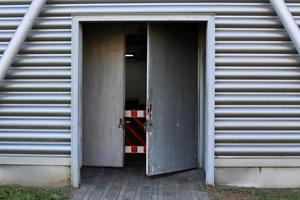 City entrance doors to a building in a big city in Israel. photo