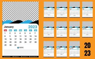 calendario para 2023, calendario 2023, calendario de póster 2023 vector