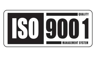 iso 9001 quality management system, vector illustration in black