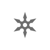 eps10 vector gris ninja shuriken estrella arrojadiza icono abstracto aislado sobre fondo blanco. símbolo de shuriken de metal en un estilo moderno y plano simple para el diseño de su sitio web, logotipo y aplicación móvil