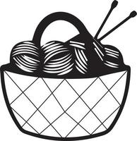 Illustration of a Hygge season-specific basket with squats of floss vector