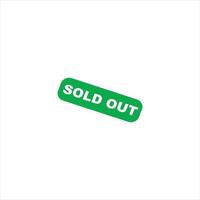 Sold out green grunge stamp, sale badge template isolated vector illustration