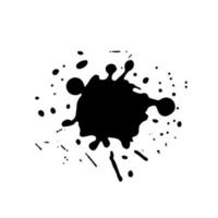 Black Ink spot and dots. Drops and splashes, blots of liquid paint. Watercolor grunge vector illustration.