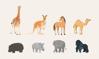 Mammals vector illustration in flat style