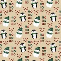 Cute Christmas Animal Seamless Pattern photo