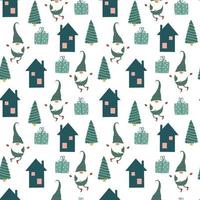 Bright Christmas Gnomes Seamless Pattern photo