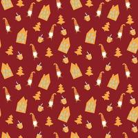 Bright Christmas Gnomes Seamless Pattern photo