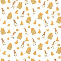 Bright Christmas Gnomes Seamless Pattern photo