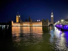 A view of the Houses of Parliament at night photo