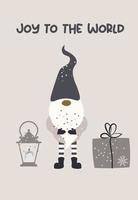 Tarjetas navideñas de gnomos. tarjetas de invierno tarjetas de año nuevo vector