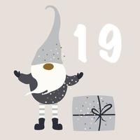 noliday gnomos adviento calendario aislado vector ilustración