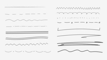 Sketch of abstract underlines in grunge style.marker is divided. Endless texture can be used for printing onto fabric and paper. Vector isolated illustration on a white background.