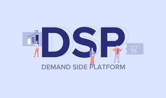 DSP demand side platform. Innovative infrastructure for effective internet offer improved delivery. vector