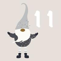 NOLIDAY GNOMES Advent Calendar isolated Vector illustration