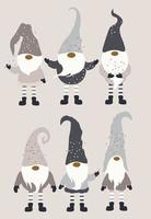 Christmas Gnomes Cards. Winter cards. New year cards vector