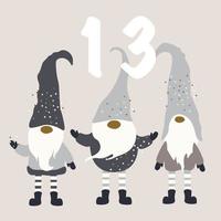 NOLIDAY GNOMES Advent Calendar isolated Vector illustration