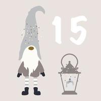 NOLIDAY GNOMES Advent Calendar isolated Vector illustration