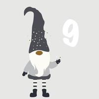 NOLIDAY GNOMES Advent Calendar isolated Vector illustration