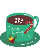 taza de chocolate de navidad. suministros de impresión de navidad. feliz fiesta de navidad gente celebrando navidad ilustración plana. papel de regalo. suministros de impresión navideña vector