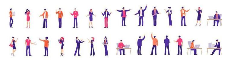 office worker character people set vector