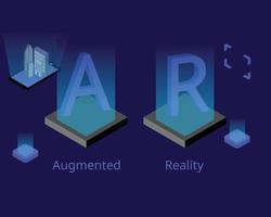 Augmented reality or AR is an interactive experience that combines the real world and computer generated content vector