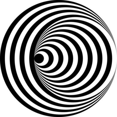 black white optical illusion concentric circles