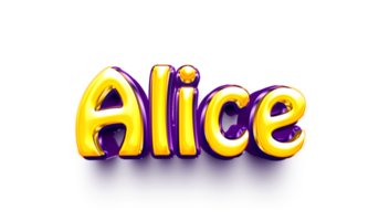 name of girls bubbly celebration decoration hanging air balloon shiny alice png