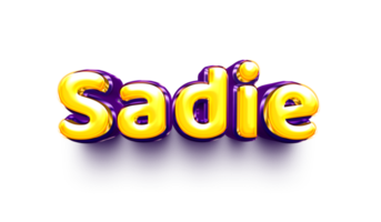 name of girls bubbly celebration decoration hanging air balloon shiny sadie png