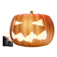 ilustración 3d de calabaza de halloween png