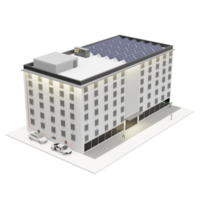 techo de la casa de apartamentos con paneles solares cargador de coche eléctrico en el edificio casa inteligente casa solar ilustración 3d png