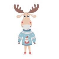 Sticker cute deer in christmas sweater png