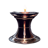 Black Candlestick with a Burning Candle png