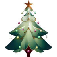 Green Christmas Tree with Decorations png