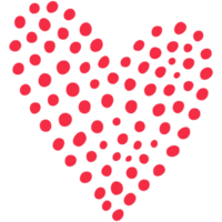 corazón rojo simple, ilustración dibujada a mano en estilo garabato. día de san valentín, amor, romance. transparente png imágenes prediseñadas