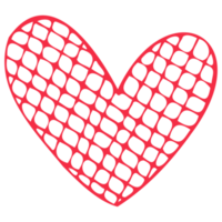 Simple red heart, hand drawn illustration in doodle style. Valentine's day, love, romance. Transparent PNG clipart