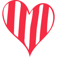 Simple red heart, hand drawn illustration in doodle style. Valentine's day, love, romance. Transparent PNG clipart