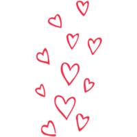 corazón rojo simple, ilustración dibujada a mano en estilo garabato. día de san valentín, amor, romance. transparente png imágenes prediseñadas