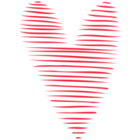enkel röd hjärta, hand dragen illustration i klotter stil. hjärtans dag, kärlek, romantik. transparent png ClipArt