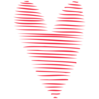 Simple red heart, hand drawn illustration in doodle style. Valentine's day, love, romance. Transparent PNG clipart