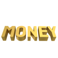 de guld pengar text 3d framställa png bild