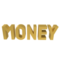 The gold money text 3d render png image