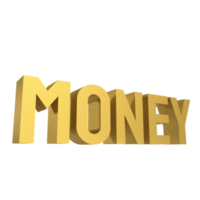 el dinero de oro texto 3d render imagen png