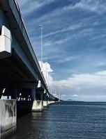 Penang bridge over the river photo