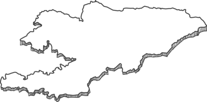 Hand Drawn of Kyrgyzstan 3D Map png