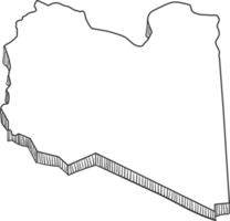 dibujado a mano del mapa 3d de libia png