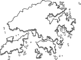 Hand Drawn of Hong Kong 3D Map png