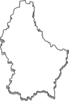 mão desenhada do mapa 3d de luxemburgo png