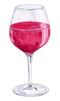 acuarela vaso de vino tinto aislado sobre fondo blanco. decoración de cata de vinos. cartel imprimible para bar o restaurante png